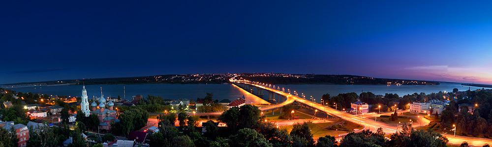 Панорама ночной Костромы